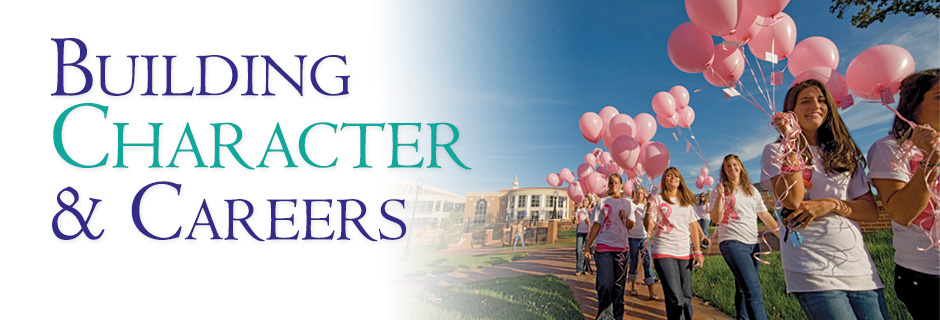 Students showing care in Cancer Walk