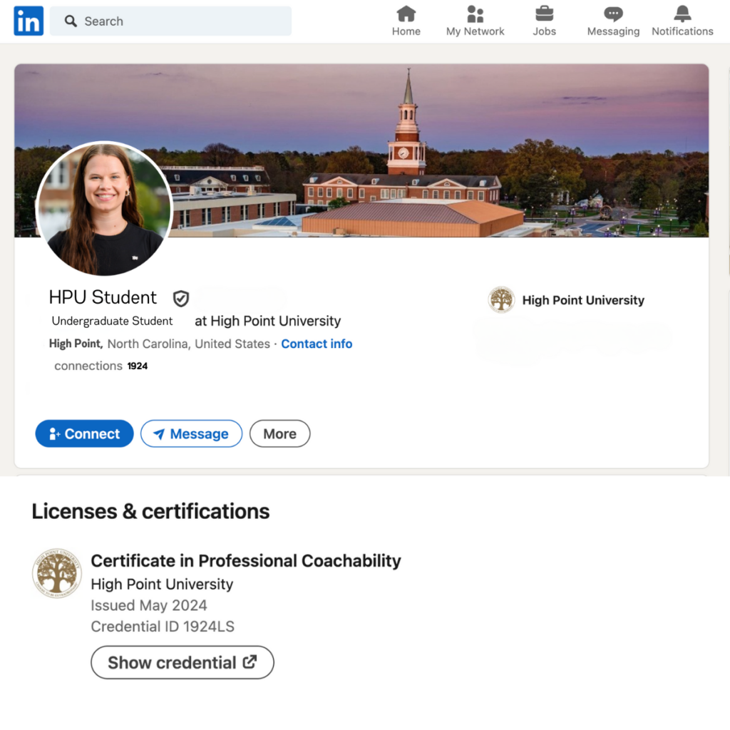 linkedin sample profile for hpu student