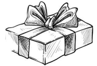 an illustration of a wrapped present