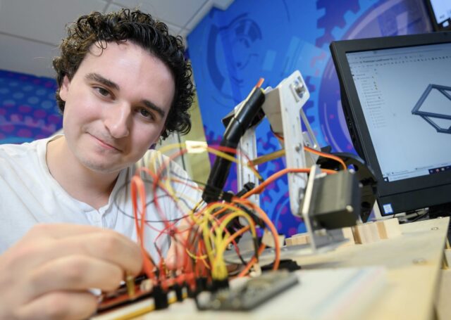 HPU student in makers space engineering