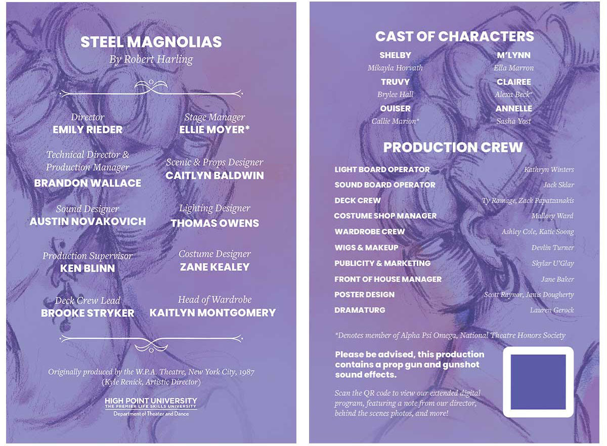 Steel Magnolias program front back