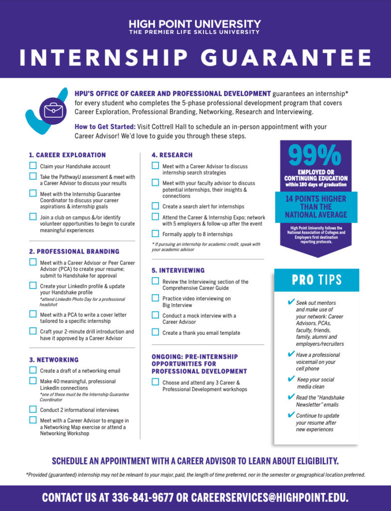Internship Guarantee | Career & Professional Development | High Point ...