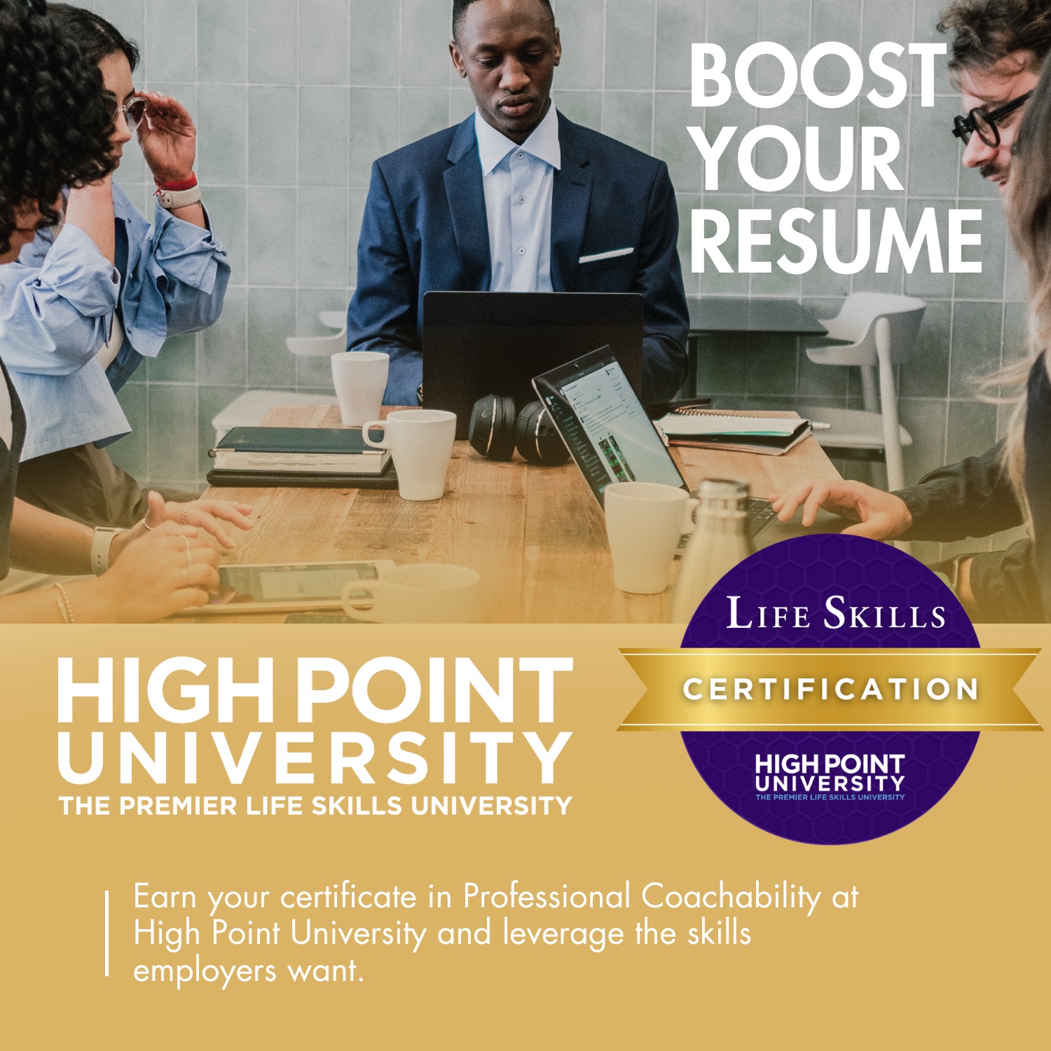 boost your resume with HPU's certification in Coachability