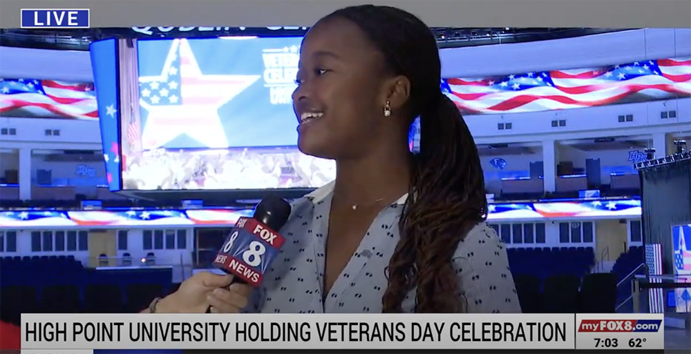 High Point University Holding Veterans Day Celebration Fox 8 News with SGA president Hannah Parson