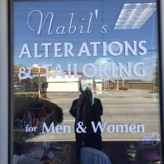 Nabil's Alterations and Tailoring storefront sign