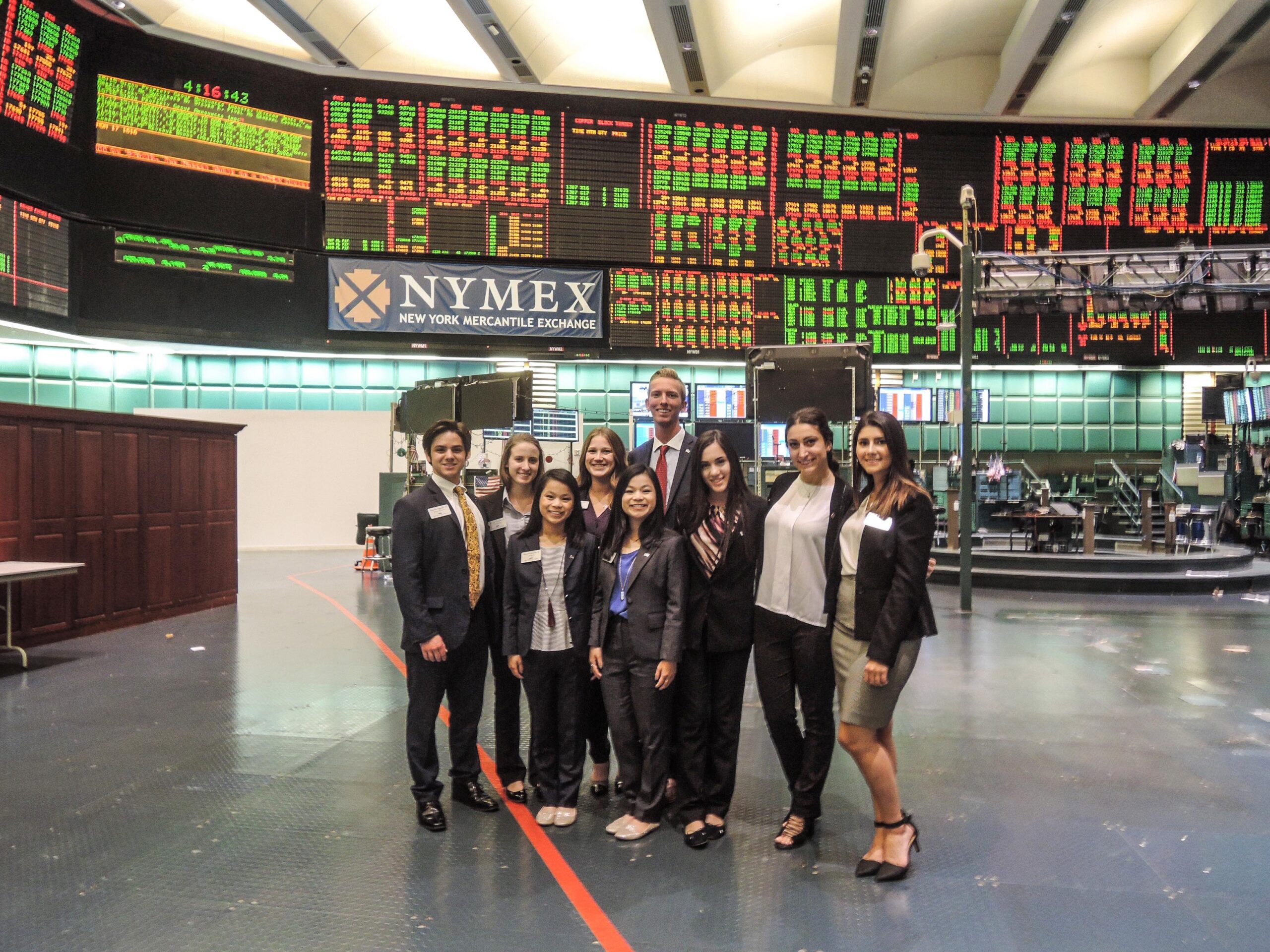 HPU in the City students at ny stock exchange