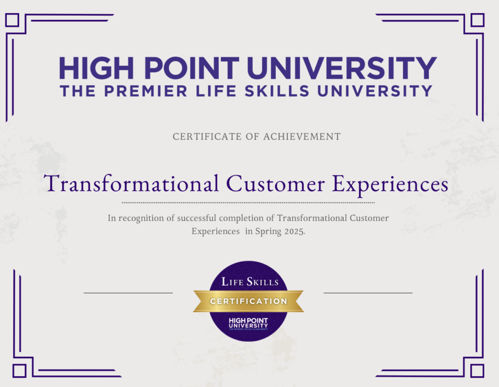 customer experience certificate
