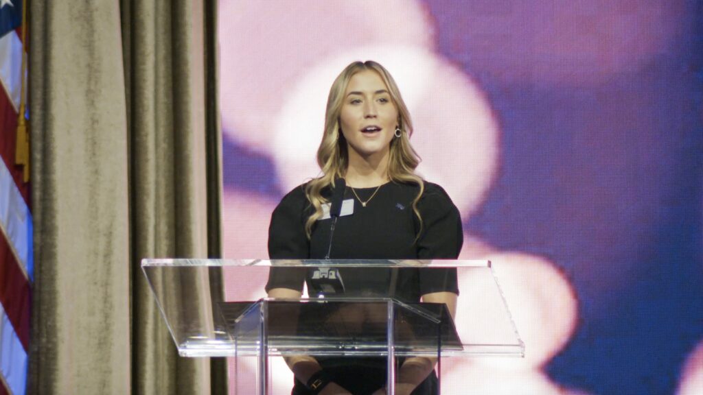 Nicole Butterworth High Point University Student giving speech