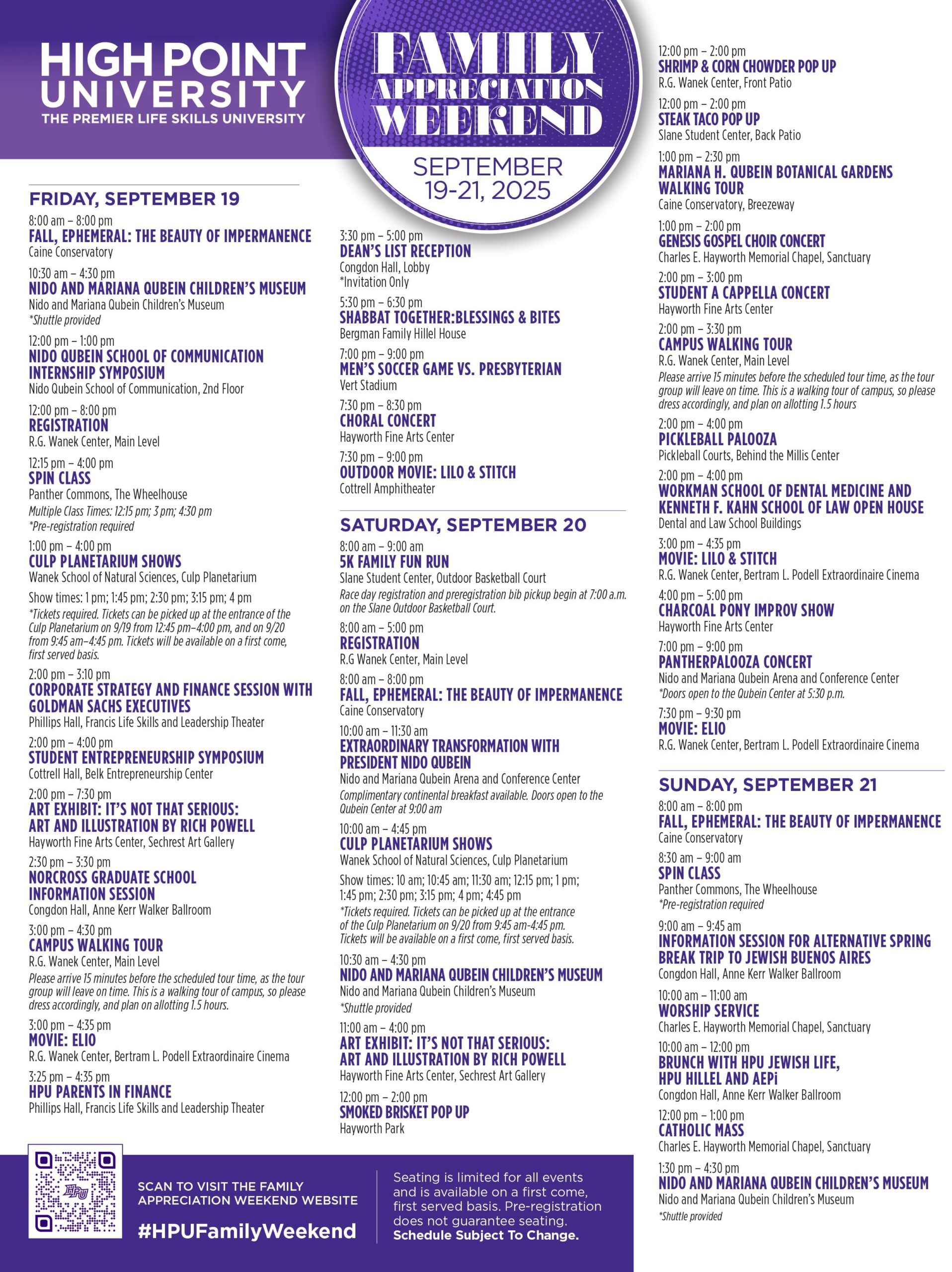 Fall Family Weekend Schedule Flyer Final 1