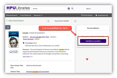 Interlibrary Loan | Law Library | High Point University