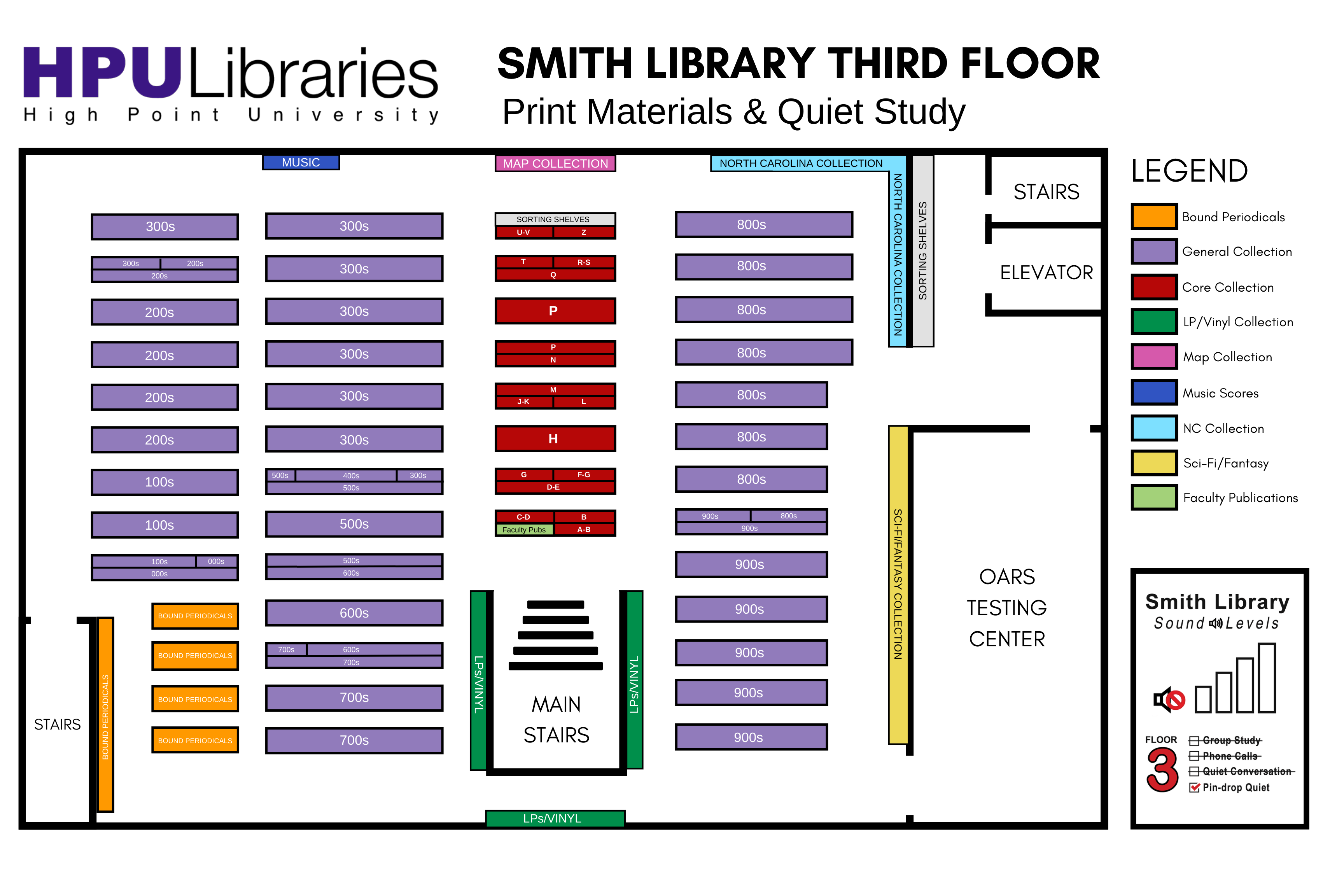Smith Library 3rd Floor Map (2022) Final