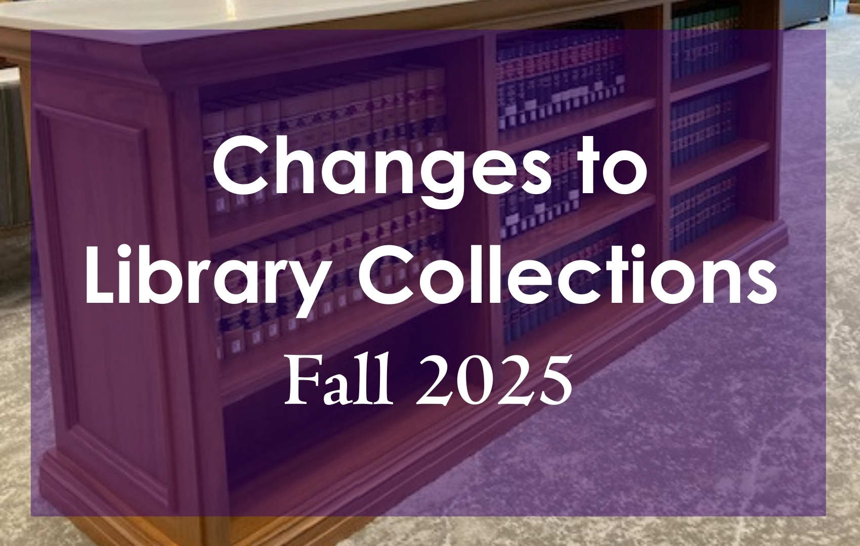Changes to Library Collections for Fall 2025 Library High Point