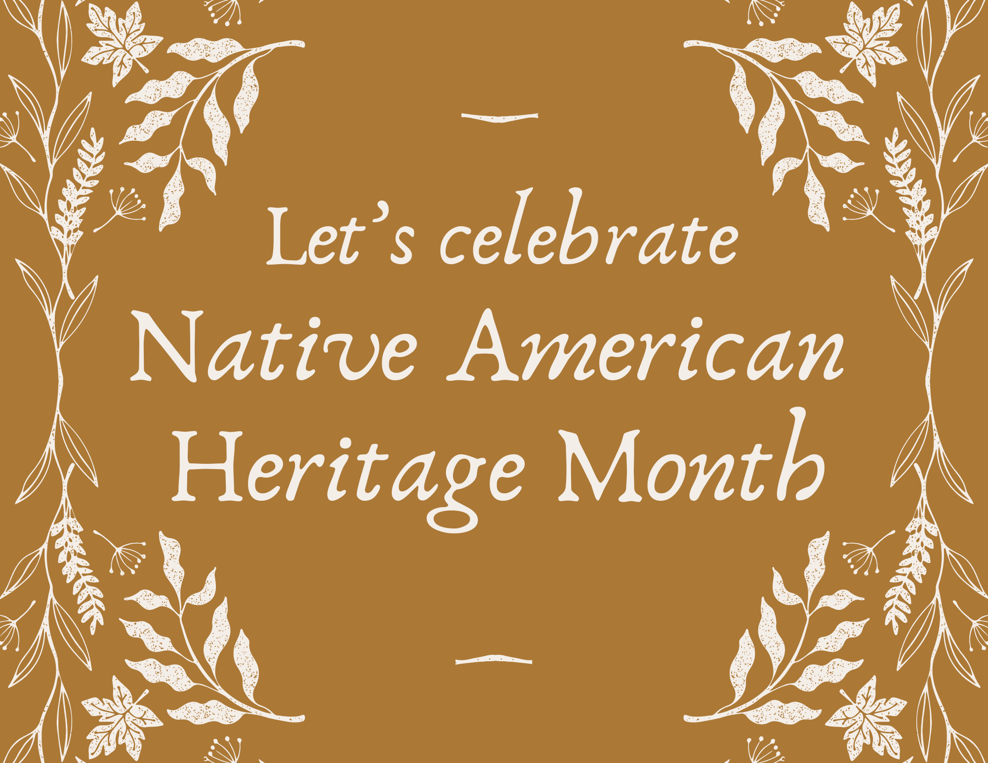 Cream and Brown Elegant Gold Foil Native American Heritage Month Video Online Invite