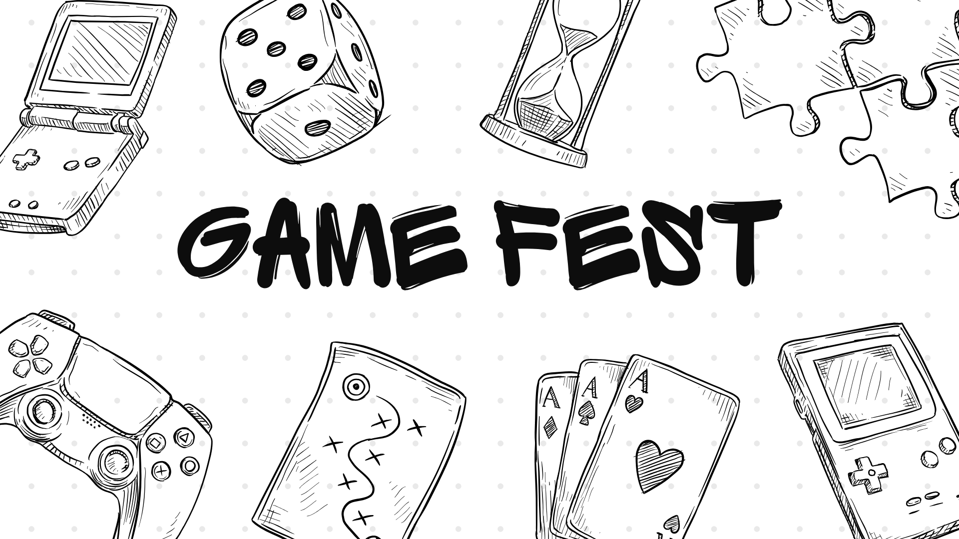 Black and White Monochrome Sketched Game Presentation