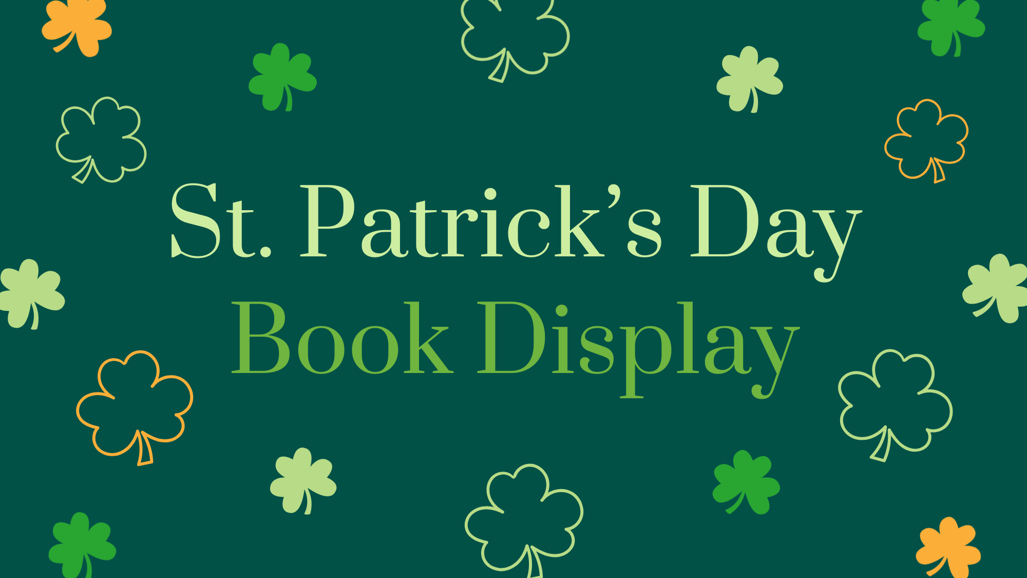 St. Patrick's Day Class Agenda Education Presentation in Green Orange and Cream Lined Graphic Style (1)