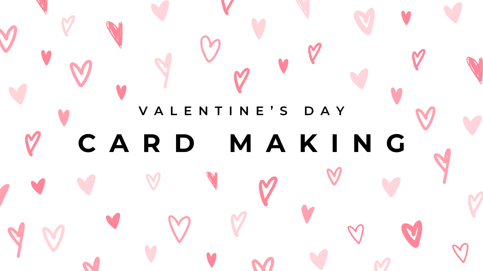 White and Pink Modern Love Hearts Happy Valentine’s Day Card