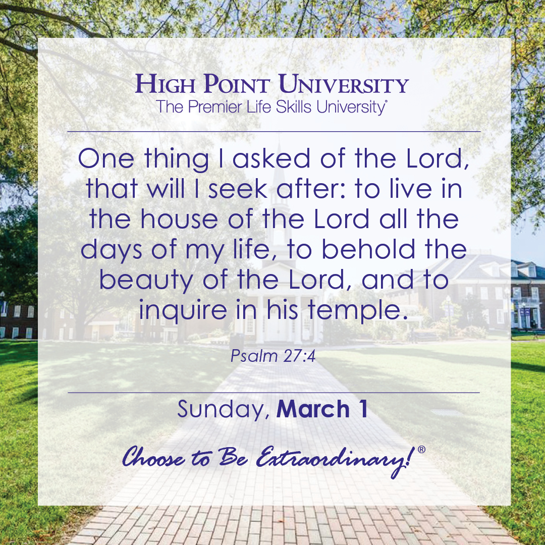 [CALENDAR] March 1, 2020 | High Point University | High Point, NC