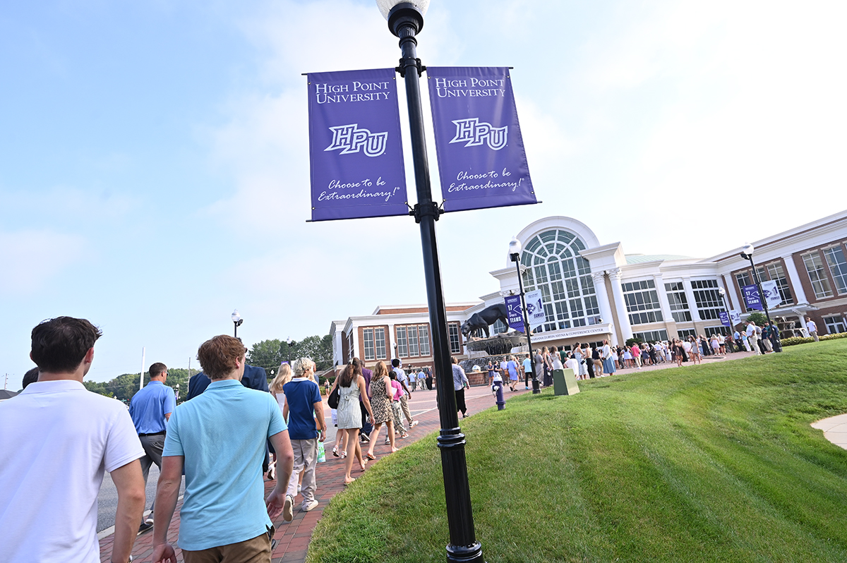 New HPU students made their way into the arena for Convocation.
