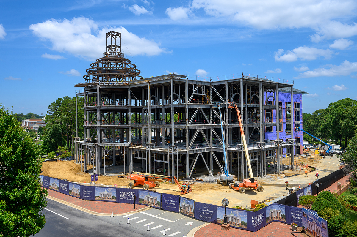 Students returning to HPU’s campus have seen the progress that was made on the construction of the new $100-million John and Lorraine Charman Library over the summer. The library is scheduled to open next summer.