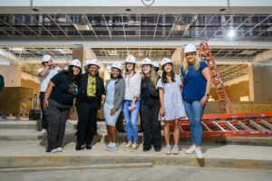 The Workman School of Dental Medicine and the Kenneth F. Kahn School of Law welcomed their inaugural classes this past fall, with 60 dental students and more than 70 law students. A group of law school students smiled as they took a recent tour of the law school building.