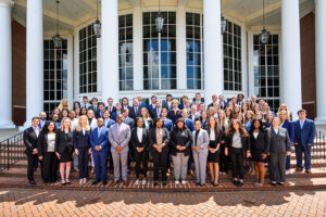 HPU’s first law school class consists of more than 70 students. They posed for a class photo outside of Congdon Hall.