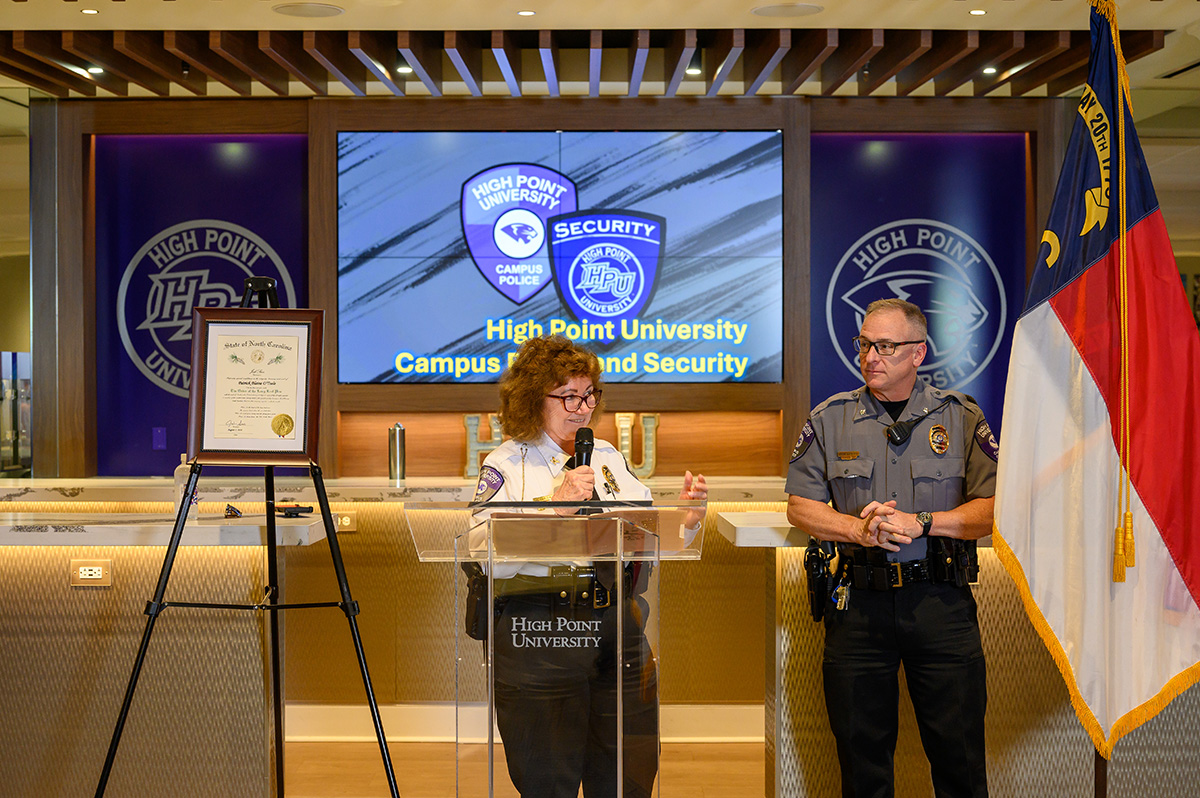 O’Toole retired from the High Point Police Department in 2022 after serving 30 years with the department. Duncan was his first supervisor when he joined the HPPD in 1995. Duncan spoke as O'Toole watched during the ceremony.