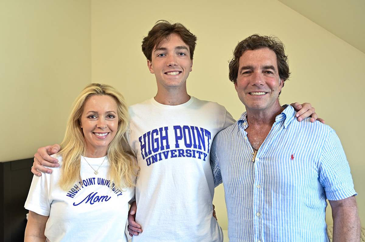 Rocco Marcello, a freshman from West Palm Beach, Florida, had help moving into his dorm room from parents Emanuela and Mark Marcello.