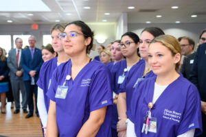 Students in the Teresa B. Caine Nursing School also attended to express gratitude to the Caine family.