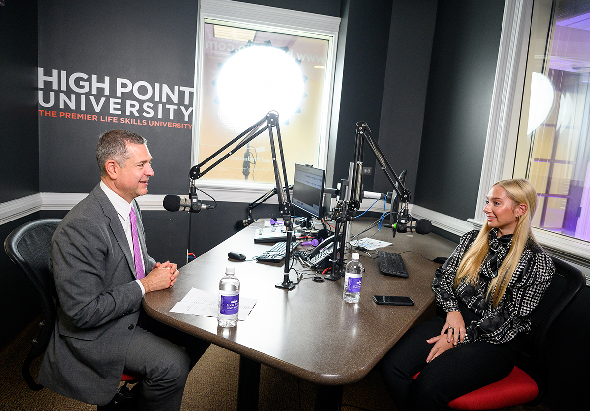 Bradburn recorded a podcast with HPU student Lauren Hurt, a marketing major and with a minor in sales, from Gaithersburg, Maryland.