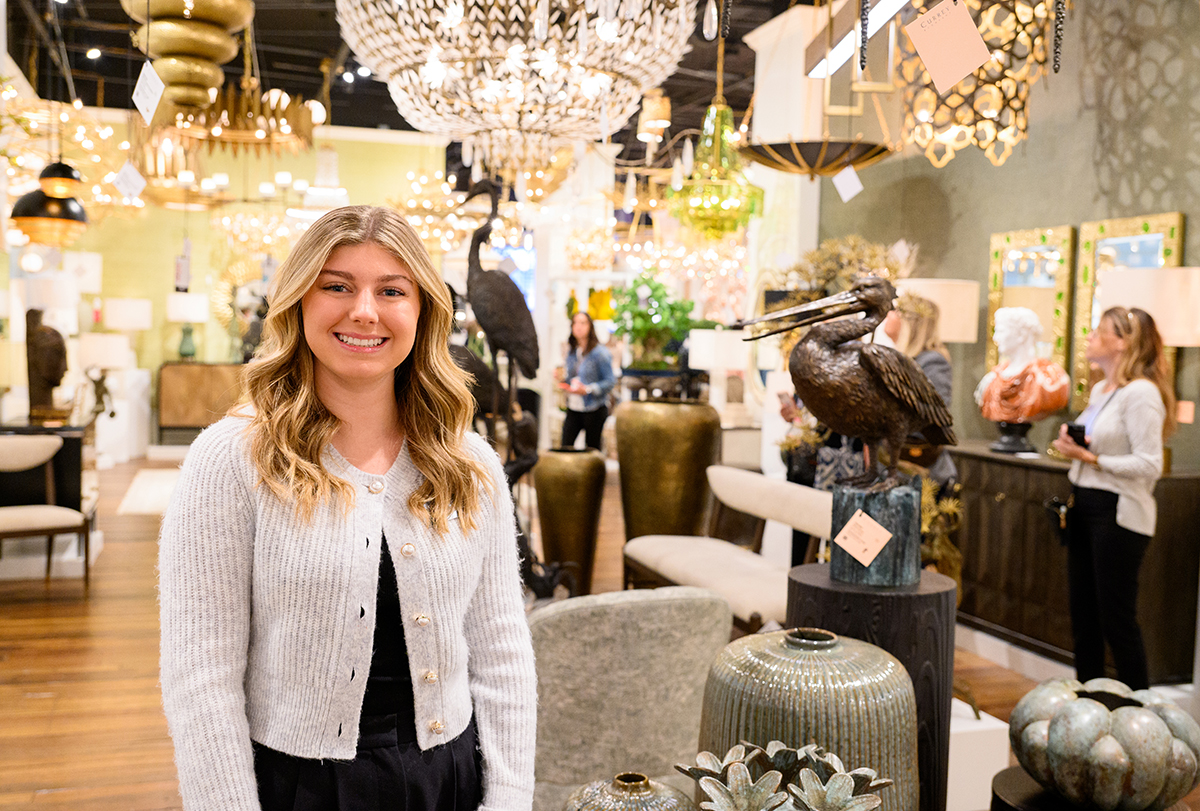 Eva Baker, a sophomore international business major from Columbus, Ohio, took on additional duties while working for Currey & Company.