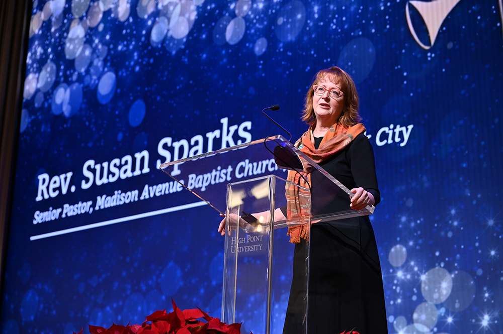 The Rev. Susan Sparks, serving as the event’s featured speaker, provided an inspirational message about the use of humor to offer grace during difficult times in a person’s life.