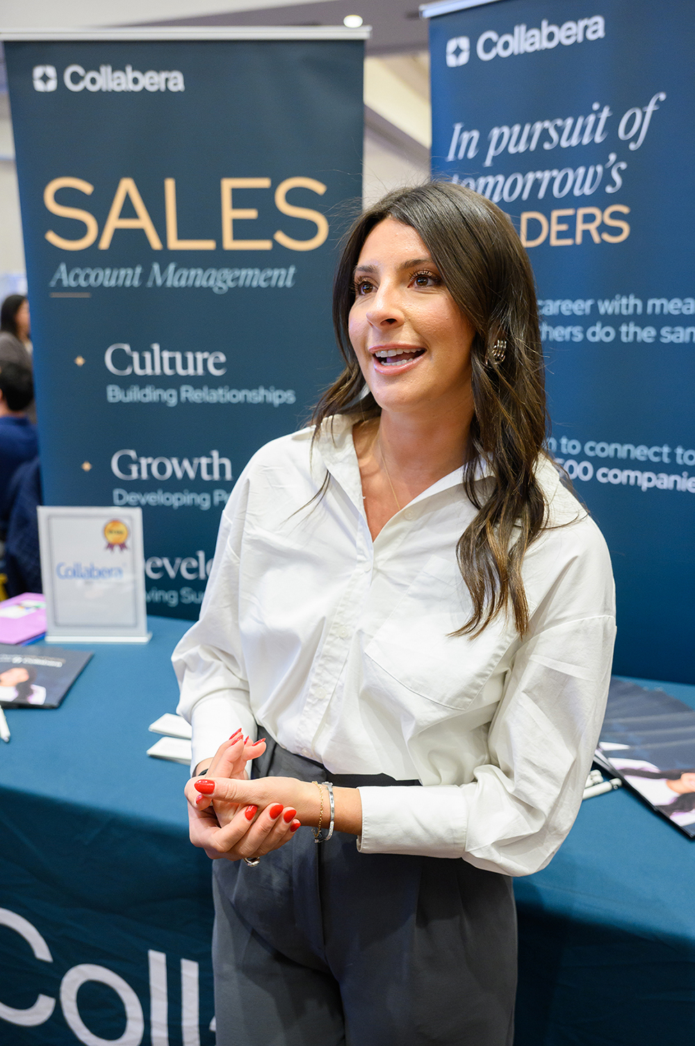 Jaime Nardolillo, a Class of 2018 alumna, returned to campus as regional sales manager for Collabera in New Jersey, New York and Connecticut.