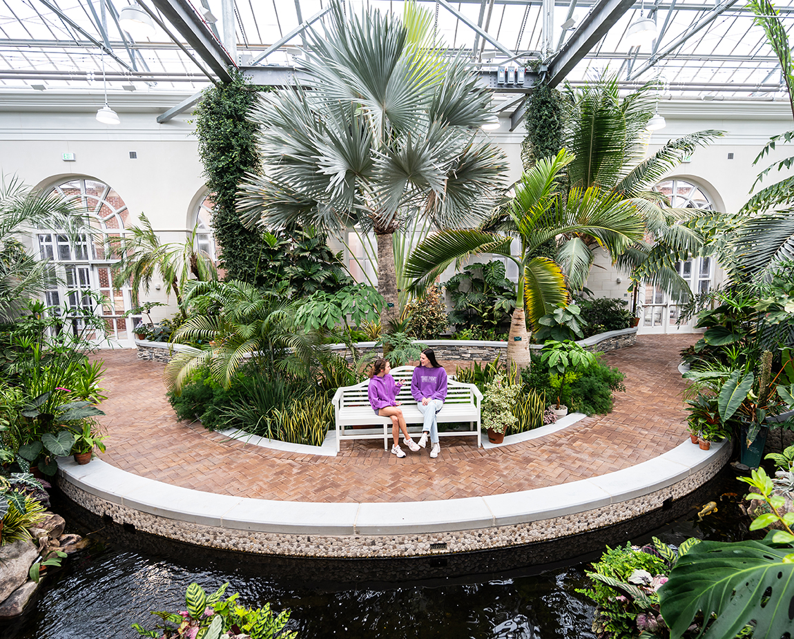 Students enjoyed talking in the Caine Conservatory.