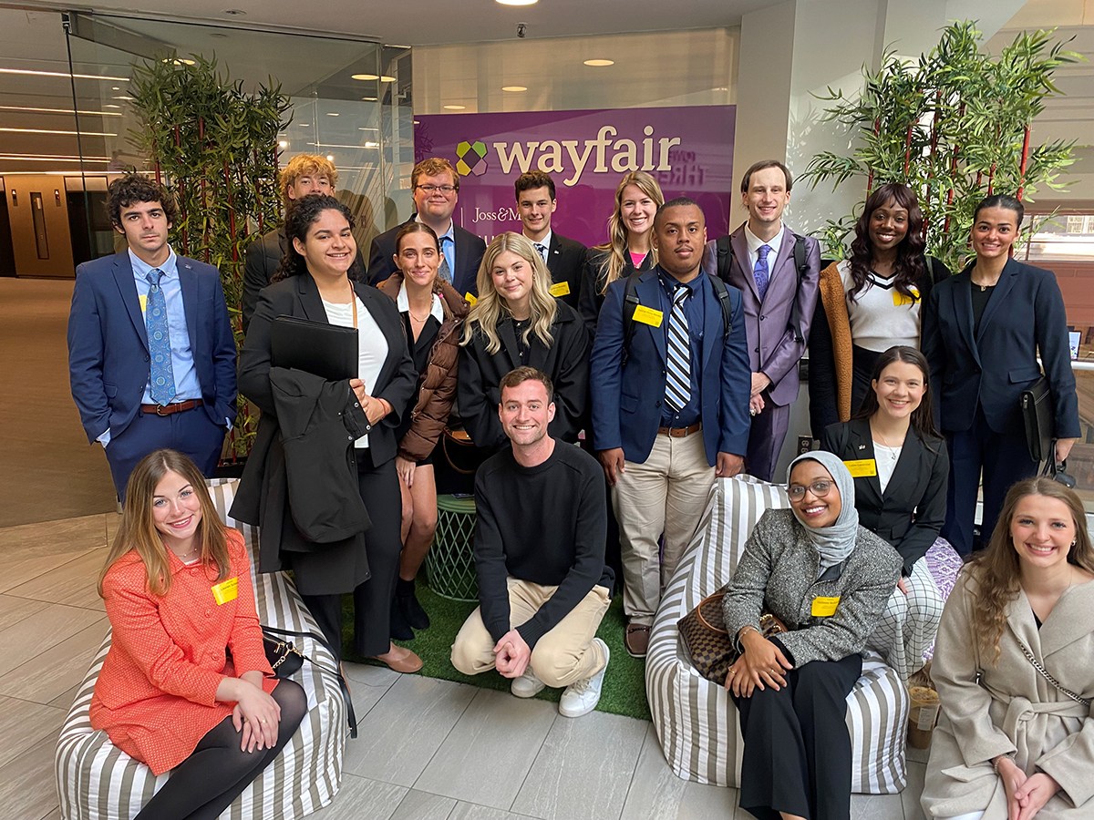 HPU students visited Wayfair executives in Boston during an HPU in the City trip.