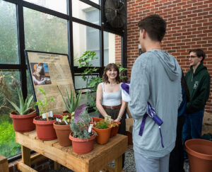 Samantha Dunn shares her research with other students in the new exhibit, titled “Historical Healers: The Unheard Voices of Medieval and Early Modern Medicine.” 