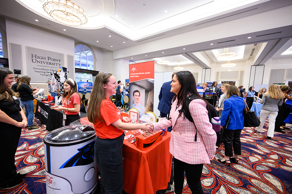 HPU students interacted with multiple companies at a Career and Internship Expo. The university hosts multiple events during the fall and spring semesters to help students land jobs and internships.