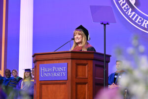 Actress Jane Seymour received an Honorary Doctorate of Fine Arts from HPU before her Commencement speech. She told the new graduates that life is serendipitous and that they need to be resilient and willing to adapt to change to live an authentic life.