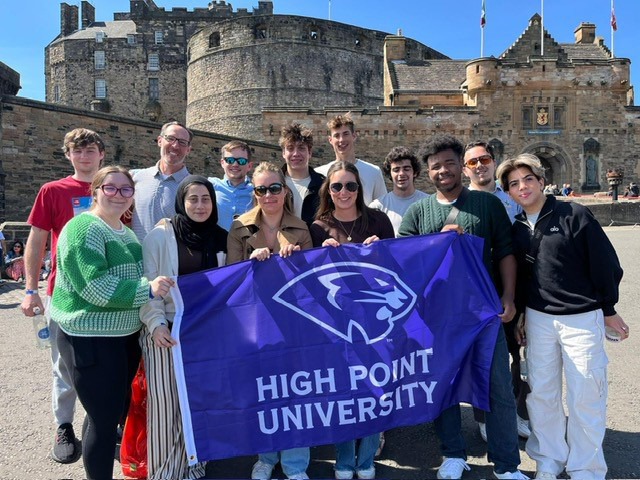 HPU students in the global business and healthcare management systems course visited Edinburgh Castle in Scotland.