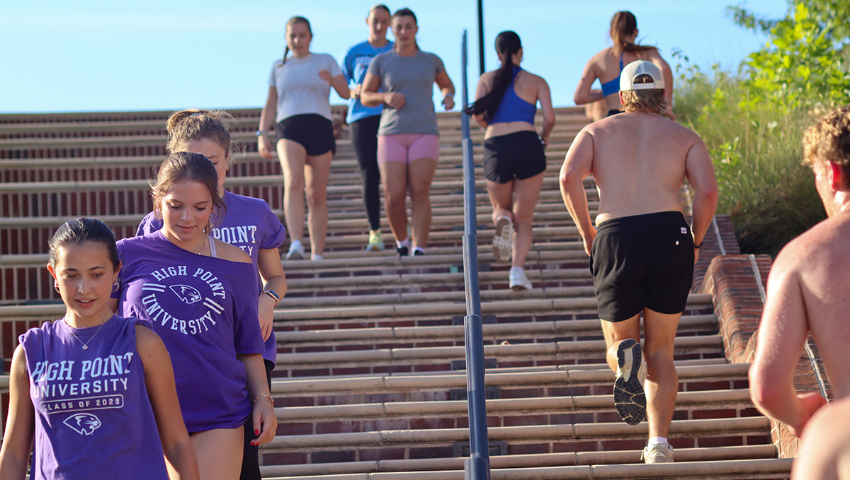 Students continued their Sept.11 tribute with a stair run fundraiser at the Cottrell Amphitheater.
