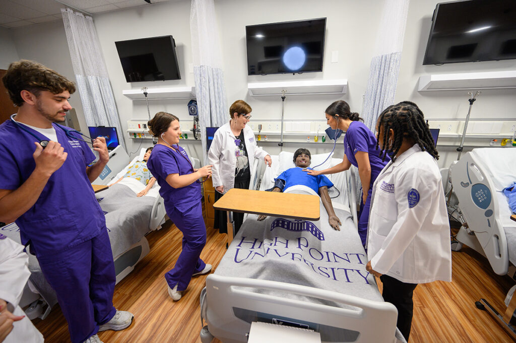 Faculty oversee students in the Teresa B. Caine School of Nursing as they prepare to give top-notch care to future patients.
