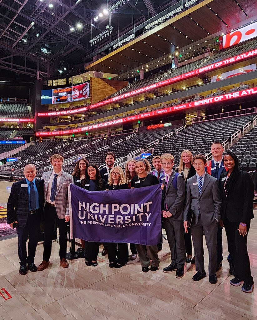 Students toured the State Farm Arena, home of the NBA’s Atlanta Hawks, as part of the 'HPU in the City' program. 
