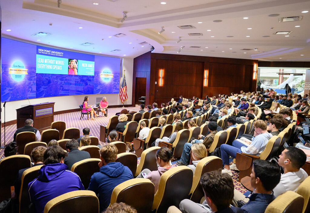 Students attended James’ “Lead Without Words: Everything Speaks” session in the Callicutt Life Skills Theater.