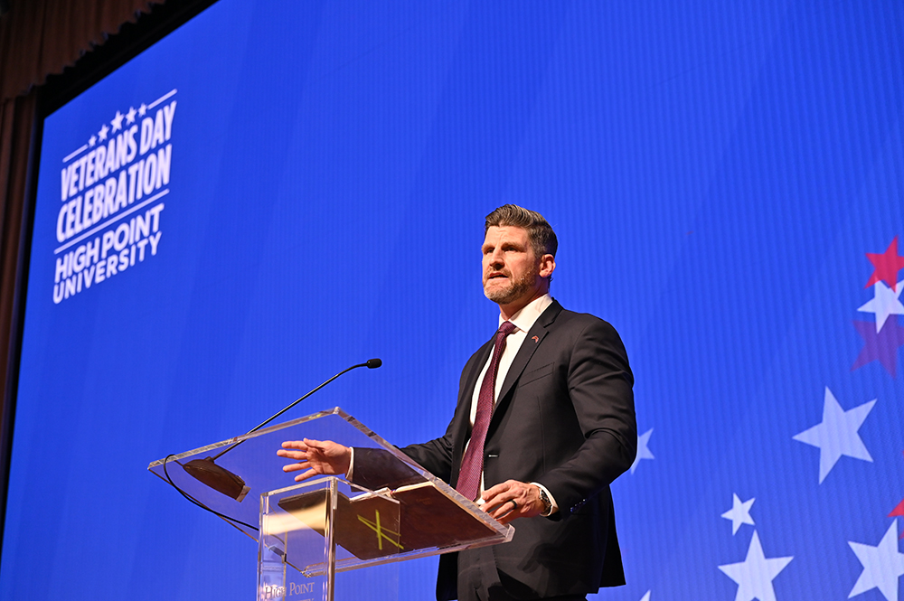 U.S. Army veteran Edward Graham, chief operating officer of Samaritan’s Purse and the grandson of American evangelist Billy Graham, was a featured speaker at the Veterans Day Celebration. In his role as COO, he has overseen the Samaritan’s Purse responses to several major world crises, including Hurricane Helene and the war in Ukraine.