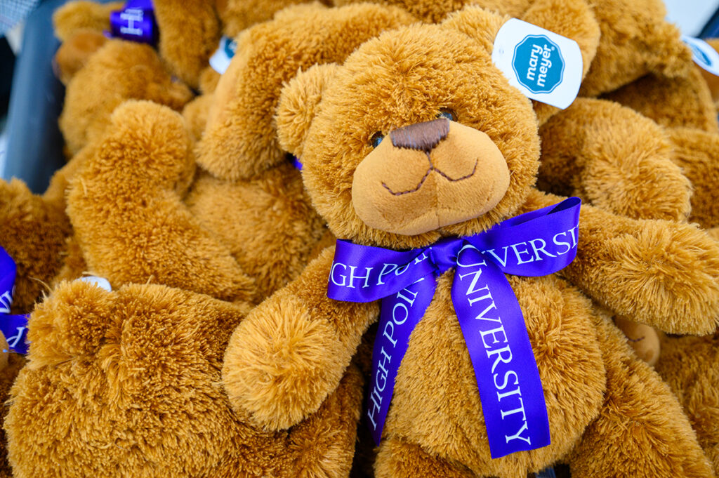Piles of the more than 1,500 teddy bears that were purchased from the American Red Cross to teach a lesson on gratitude.