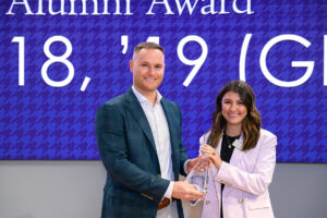 Alex Budd, Class of 2018 and 2019, with Boles.