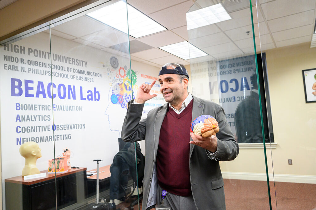 Sahagun demonstrated how to measure brain activity in the lab that combines neuroscience with marketing science.