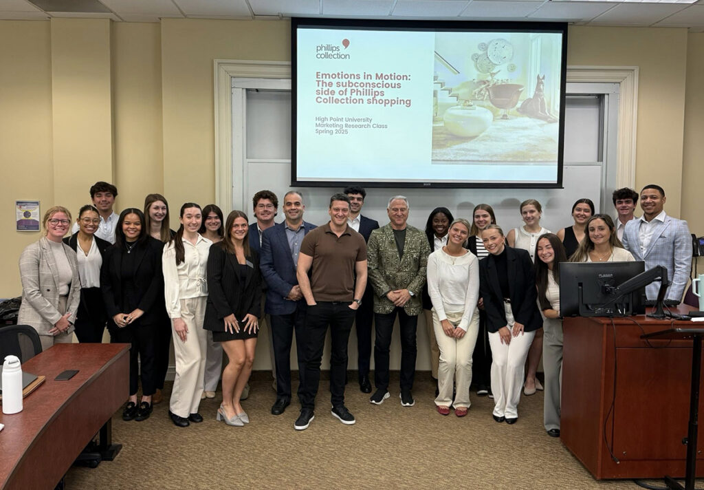 Pictured at center with students were Sahagun, Phillips Collection CEO Jason Phillips, and his father, Mark Phillips, founder and president of Phillips Collection.