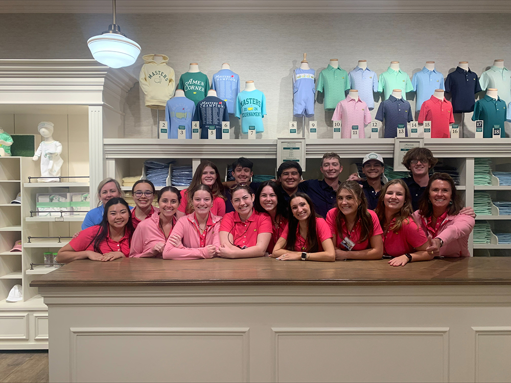 Pictured are a group of HPU students who had the opportunity to work at The Masters Tournament in 2024.
