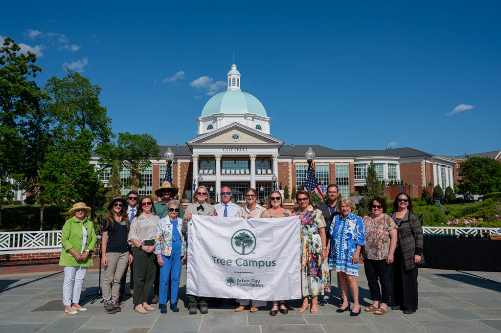 During the event, representatives from the Arbor Day Foundation presented campus leaders with the Tree Campus Higher Education Award for the 17th consecutive year.
