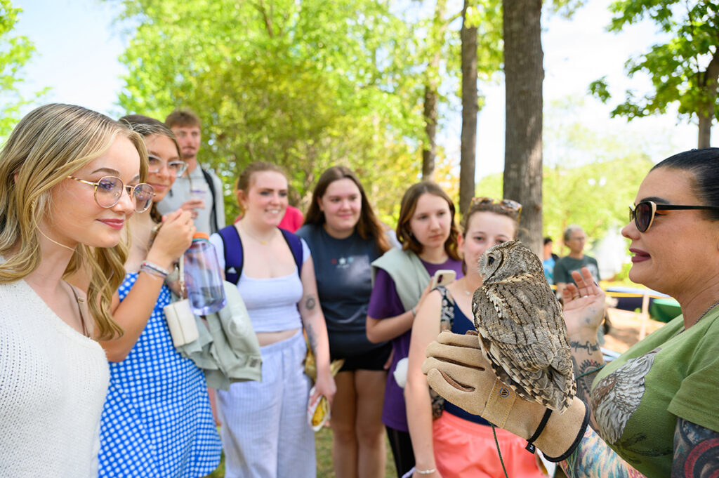 Students learned more about conservation from Dawn Aganon, a handler from Owl’s Roost Wildlife Education.